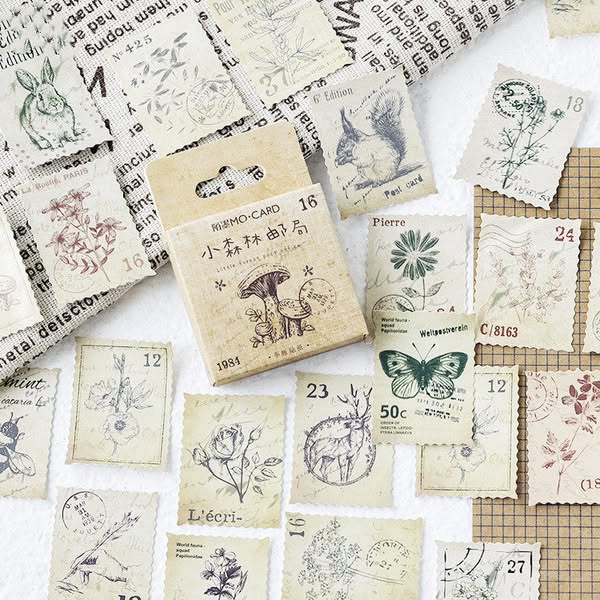 Vintage Forest Stamp Boxed Stickers