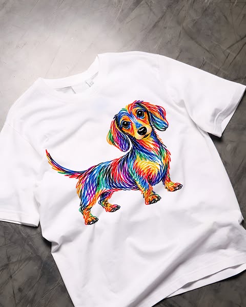 Colorful Scribble Dachshund 20