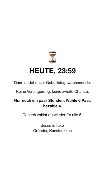 Letzte Chance: 6 Paar, zahl nur 4