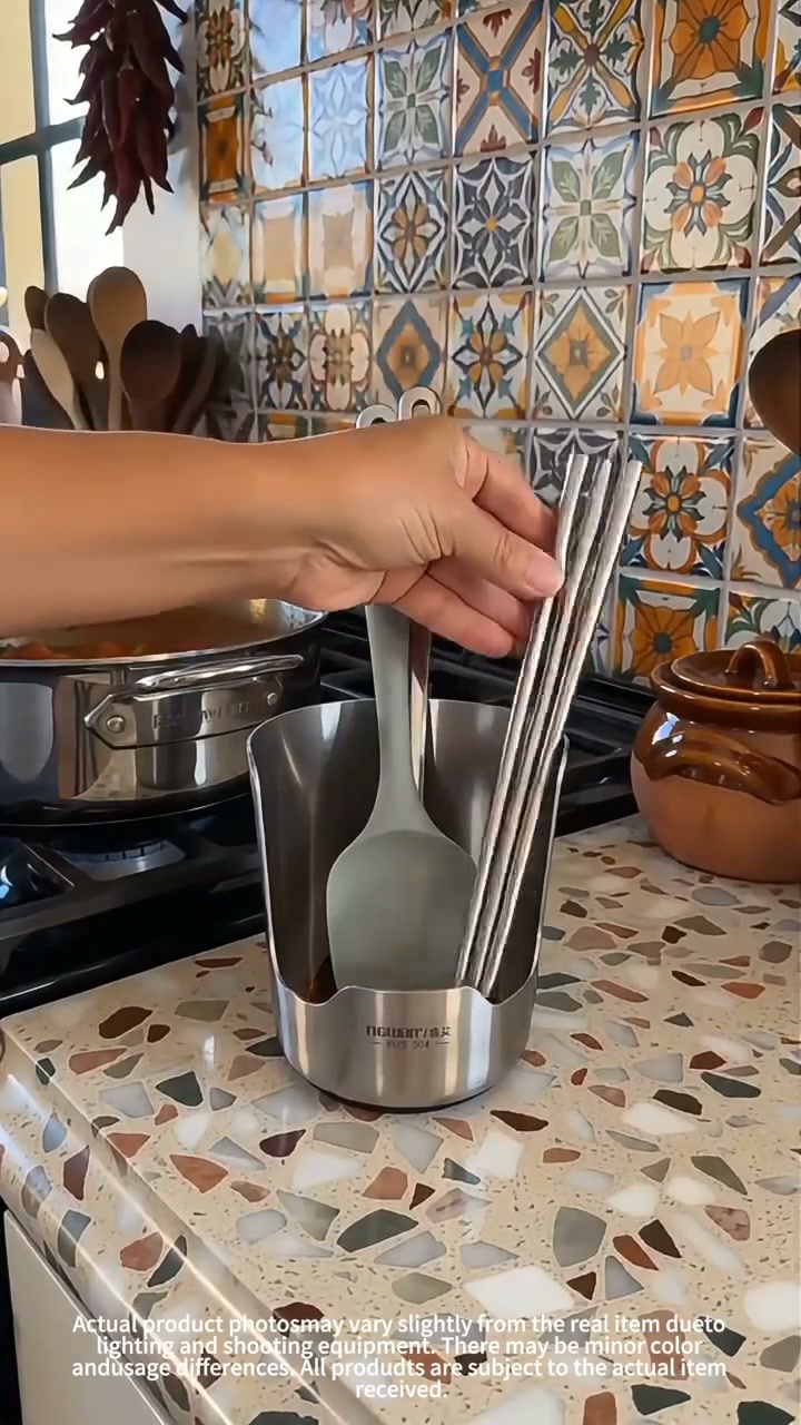 Rustproof Stainless Steel Kitchen Utensil Organizer