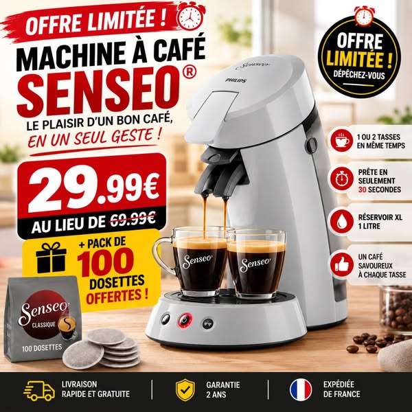 Senseo® + 100 dosettes offertes