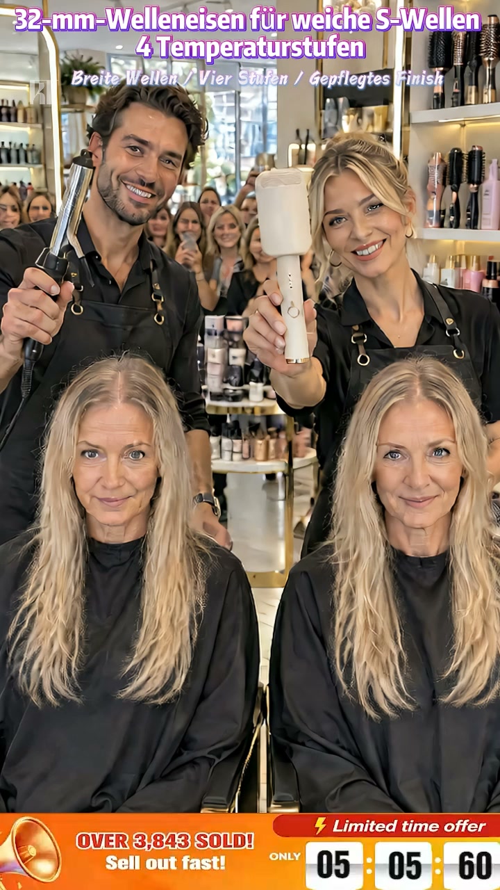 Letzter Tag 70% Rabatt!32-mm-Welleneisen für weiche große Wellen – 4 Temperaturstufen