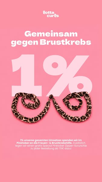 Pinktober: 1% Spende + gratis Scrunchie ab 70€