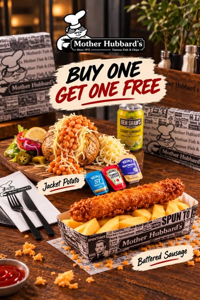 Mother Hubbard's Fish & Chips (Stoke) Menu & Prices - Stoke-on-Trent Delivery - Order with Uber Eats