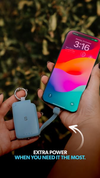 This tiny charger lives on your key ring