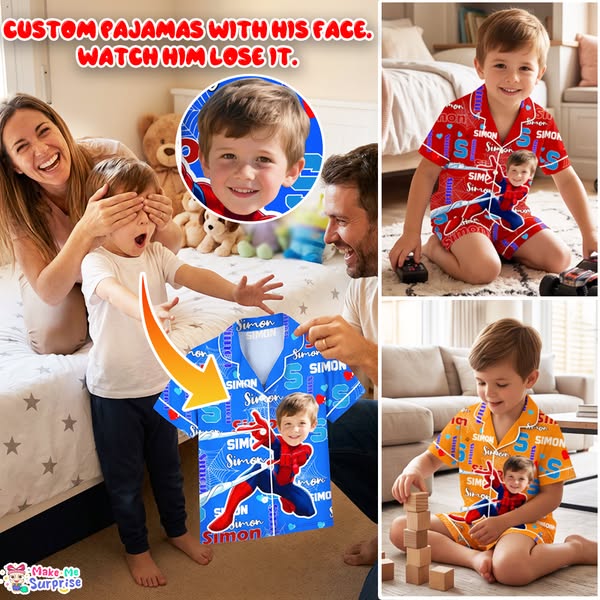 Put His Face on His New Favorite PJs