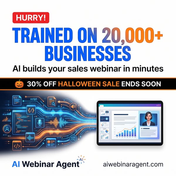 AI Webinar Agent Halloween Sale: 30% Off