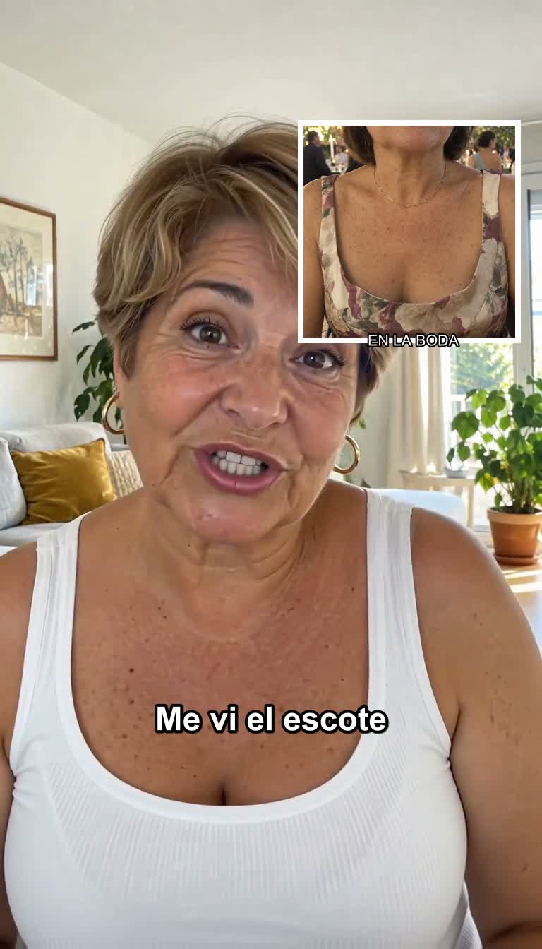 Me vi el escote en una foto de la boda · Hoy me pongo tirantes