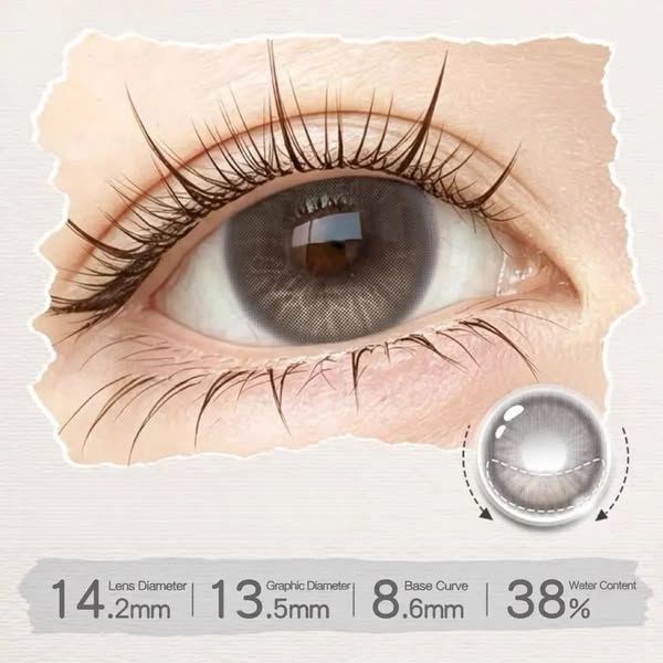 Gentle Gray 14.2mm Weighted(non-rotating) Contact Lenses(6 months wear) -1.75