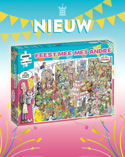 Andre van Duin - Feest mee met André Puzzel (1000 stukjes) - kopen bij Spellenrijk.nl