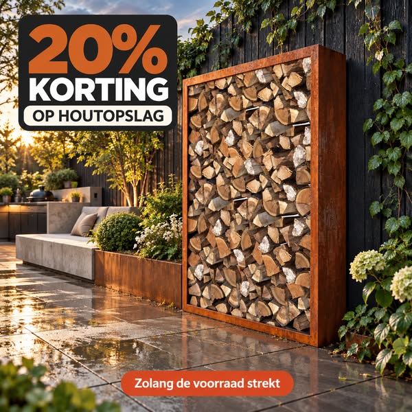 20% korting op houtopslagen