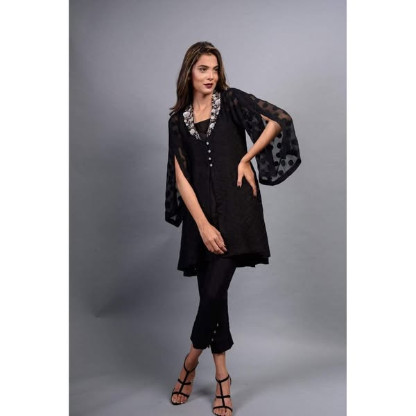 Yasmin Zaman - Black Onyx - Khaddi Chiffon - 1 Piece