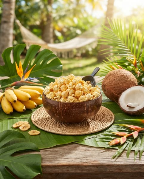 Popcorn słodki o smaku bananowym - woreczek 125 g