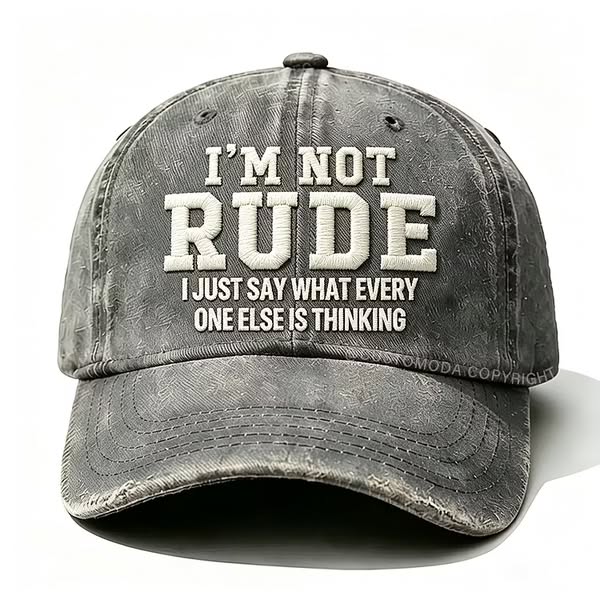 Washed embroidered cap