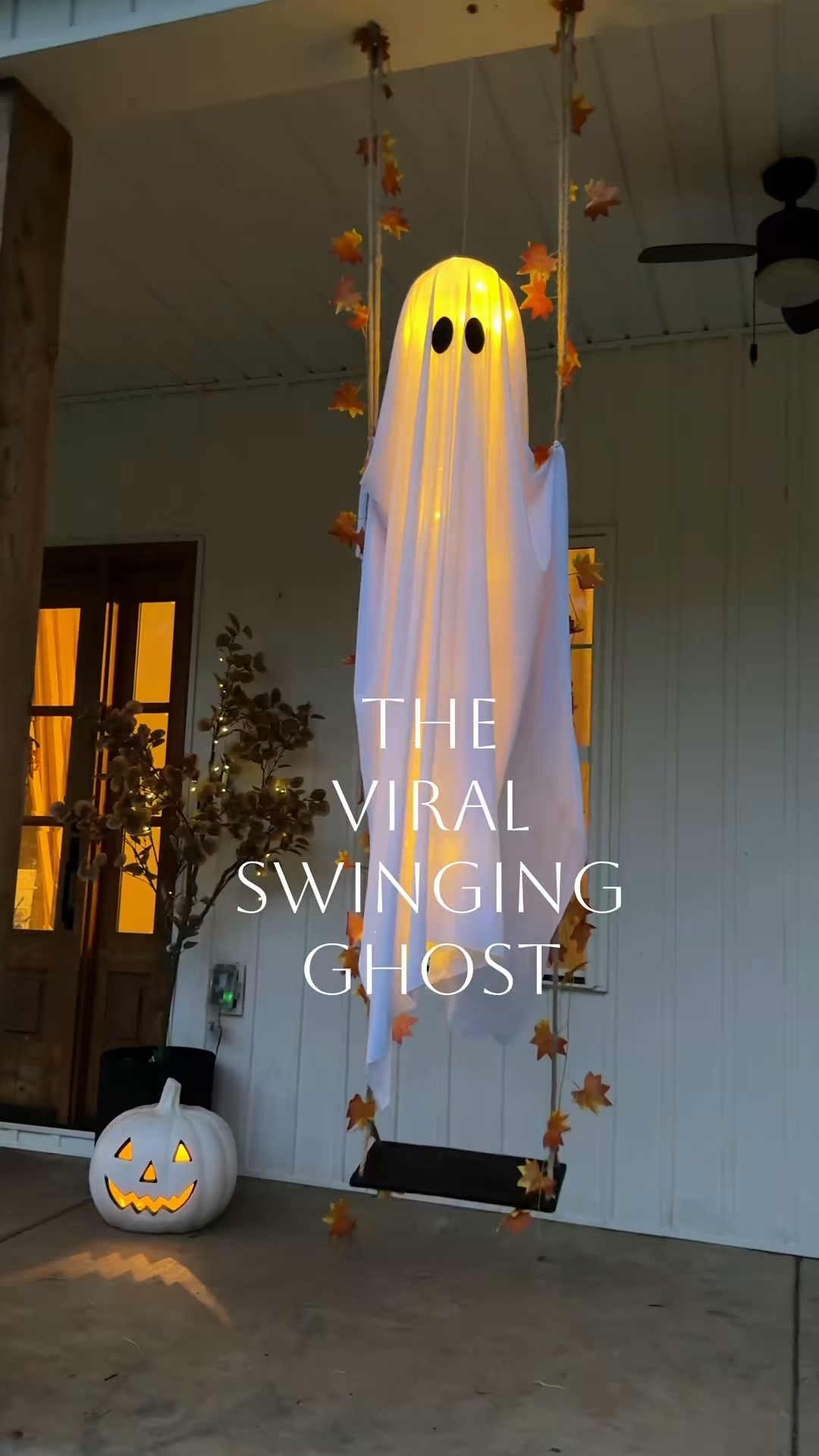 Spooky Swinging Ghost Decor For Porch, Tree, Yard & Halloween Party