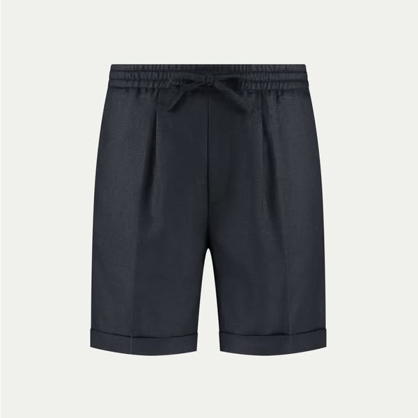 Navy Linen Seaside Shorts