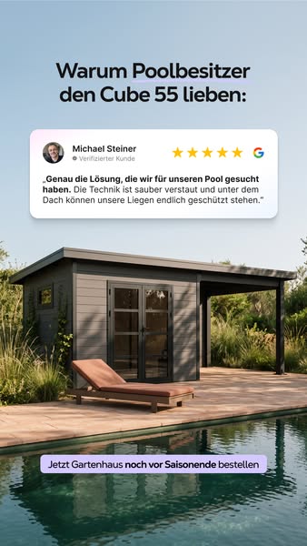 Das neue Gartenhaus für Pooltechnik & Co.