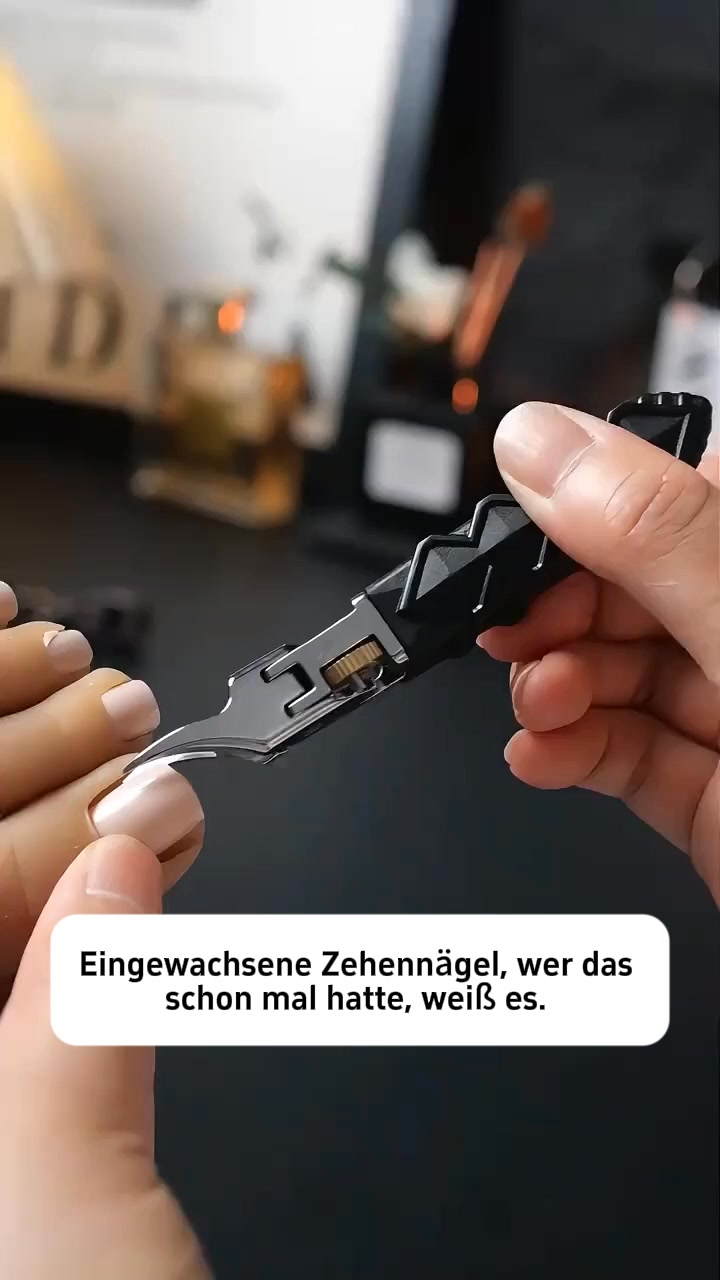 Schwarzes rutschfestes Nagelschneider-Set mit Verriegelung · Extrem scharfe Spitzen für präzises Erreichen der Nagelfurchen