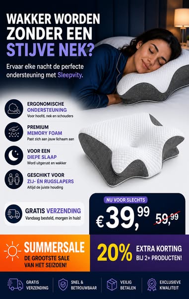 Word wakker zonder stijve nek – nu voor slechts €39,99 ipv €59,99