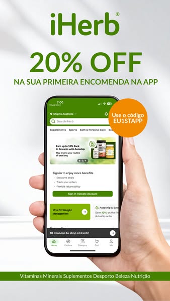 20% OFF para novos utilizadores da app