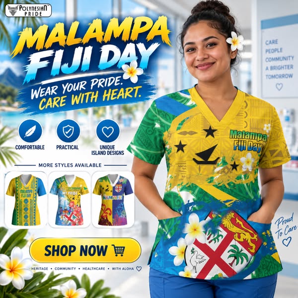Malampa Fiji Day Scrub Top