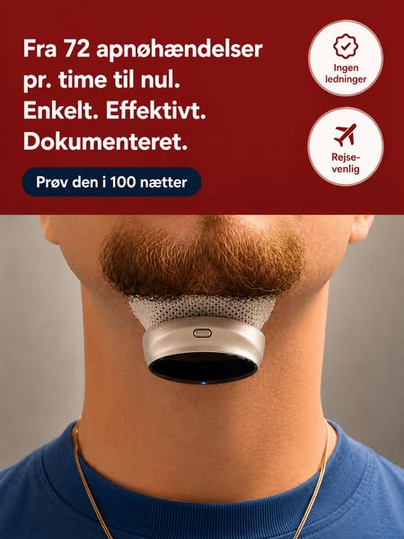 Fra 72 apnøhændelser til nul. Enkelt Prøv den i 100 nætter — risikofrit