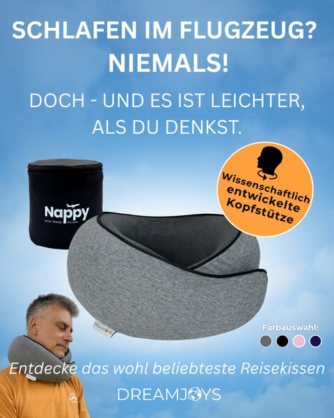 Entspannt schlafen im Flugzeug & unterwegs
