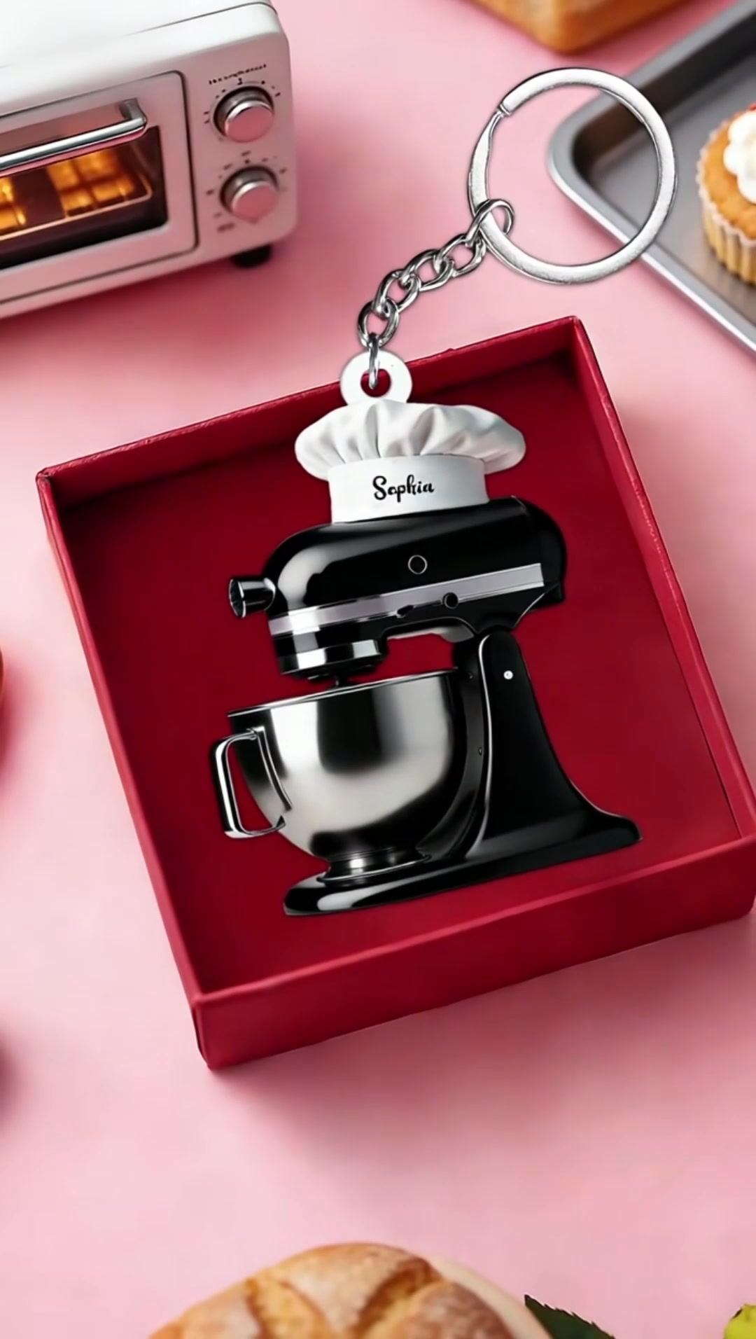 Personalized Cream Mixer Baking Keychain