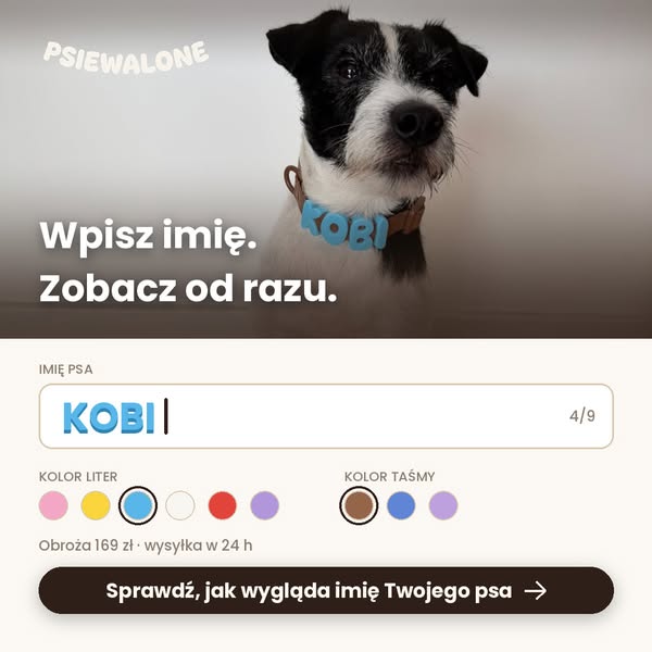 Obroża z imieniem Twojego psa