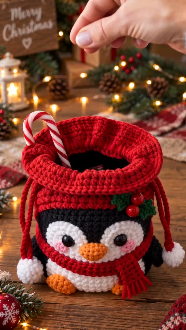 Crochet Christmas Gift Pouches
