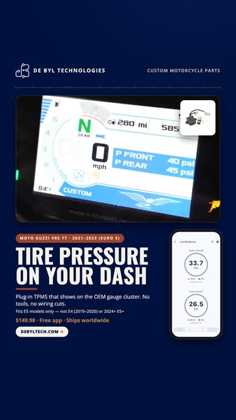 Tire pressure on your V85 TT dash