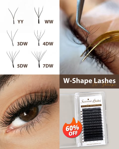 W-Shape Lashes Extensions | Pre-Made 3D-7D Volume