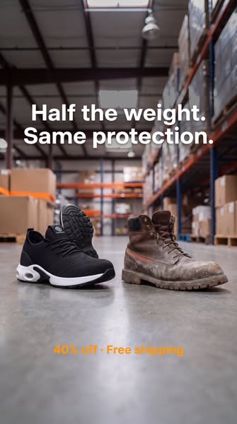 Half the weight. Same steel toe.