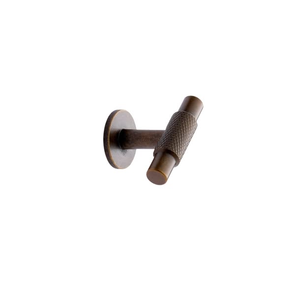 Manor T-Bar T-Greb i Antik Messing - med bagplade - L 54 mm x D 39 mm