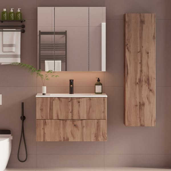 Meuble vasque 80cm Tao Bois MDF | Petits-meubles