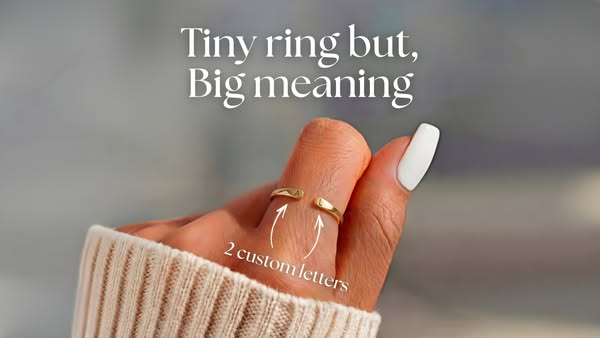 Adjustable Double Initial Ring "Whisper"