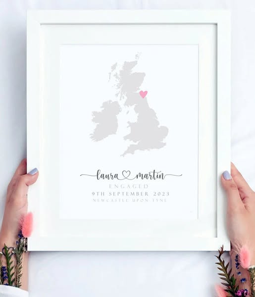 Map Print A4 print | Wedding Keepsake Print | Size A4 | Ideal for fram