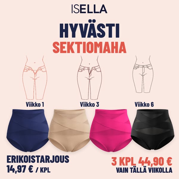 Litteä vatsa ensimmäisestä päivästä