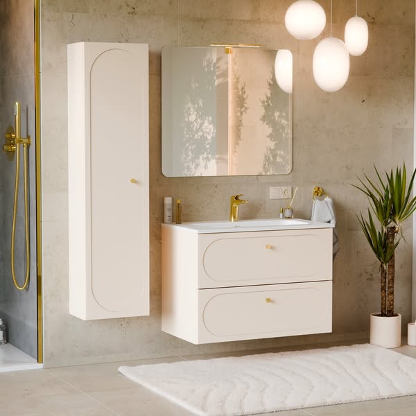 Meuble vasque 80cm Sanae Beige sable | Petits-meubles