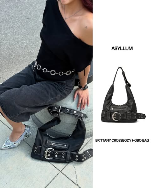 Y2K Crossbody Hobo Bag | Slouchy Shoulder Bag – Asyllum