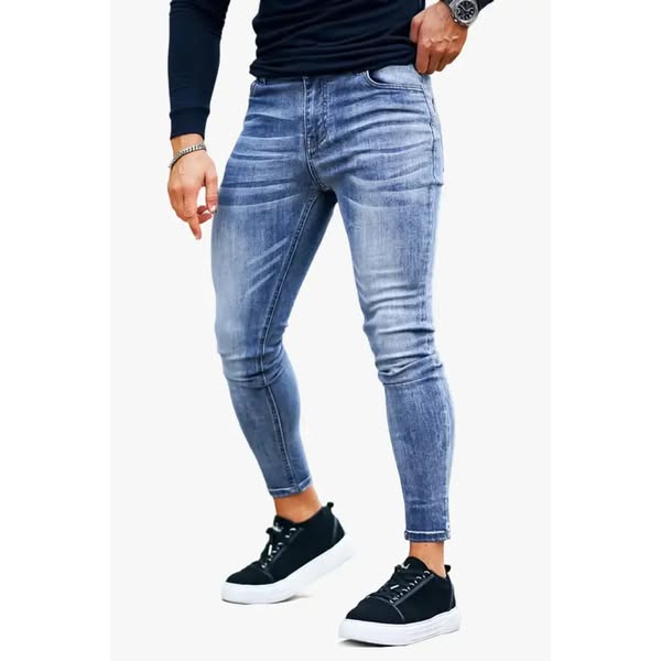 Men's Blue Skinny Jean - High Waist