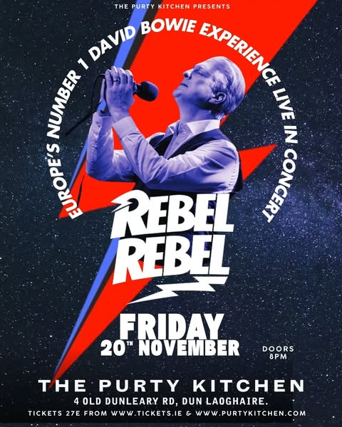 REBEL REBEL - David Bowies Greatest Hits - Live at The Purty Kitchen