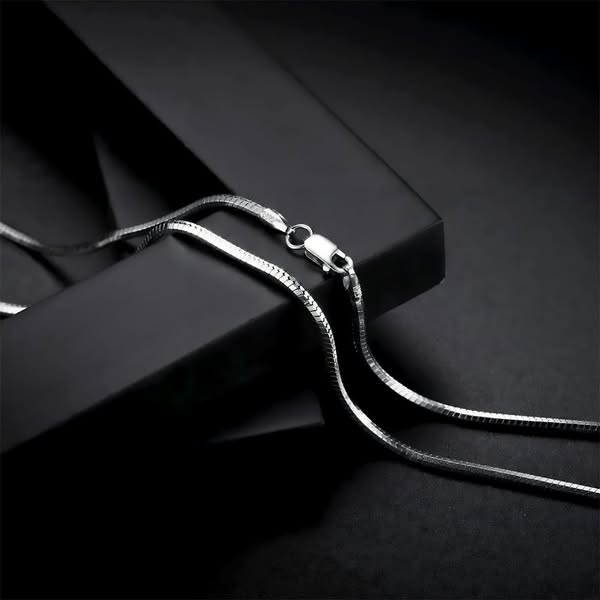 S925 Silver Snake Bone Slim Chain Necklace For Men - Fuli