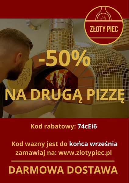 50% na drugą pizzę, zapisz tajny kod!