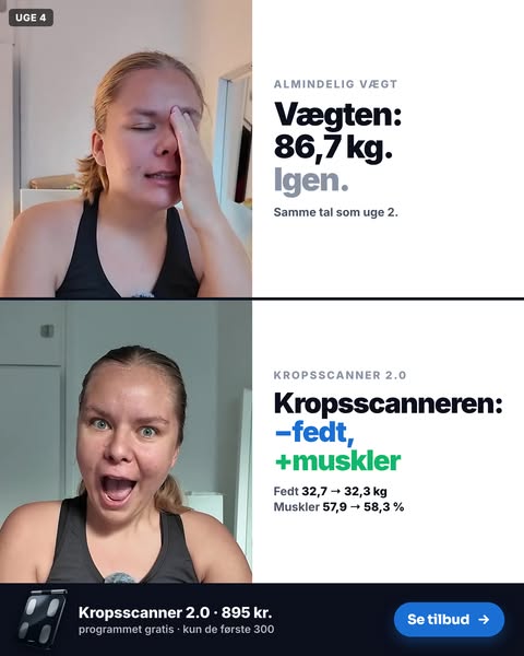 Vægten stod stille. Kroppen gjorde ikke