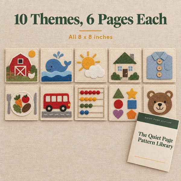 10 Quiet Book Themes, 6 Pages Each