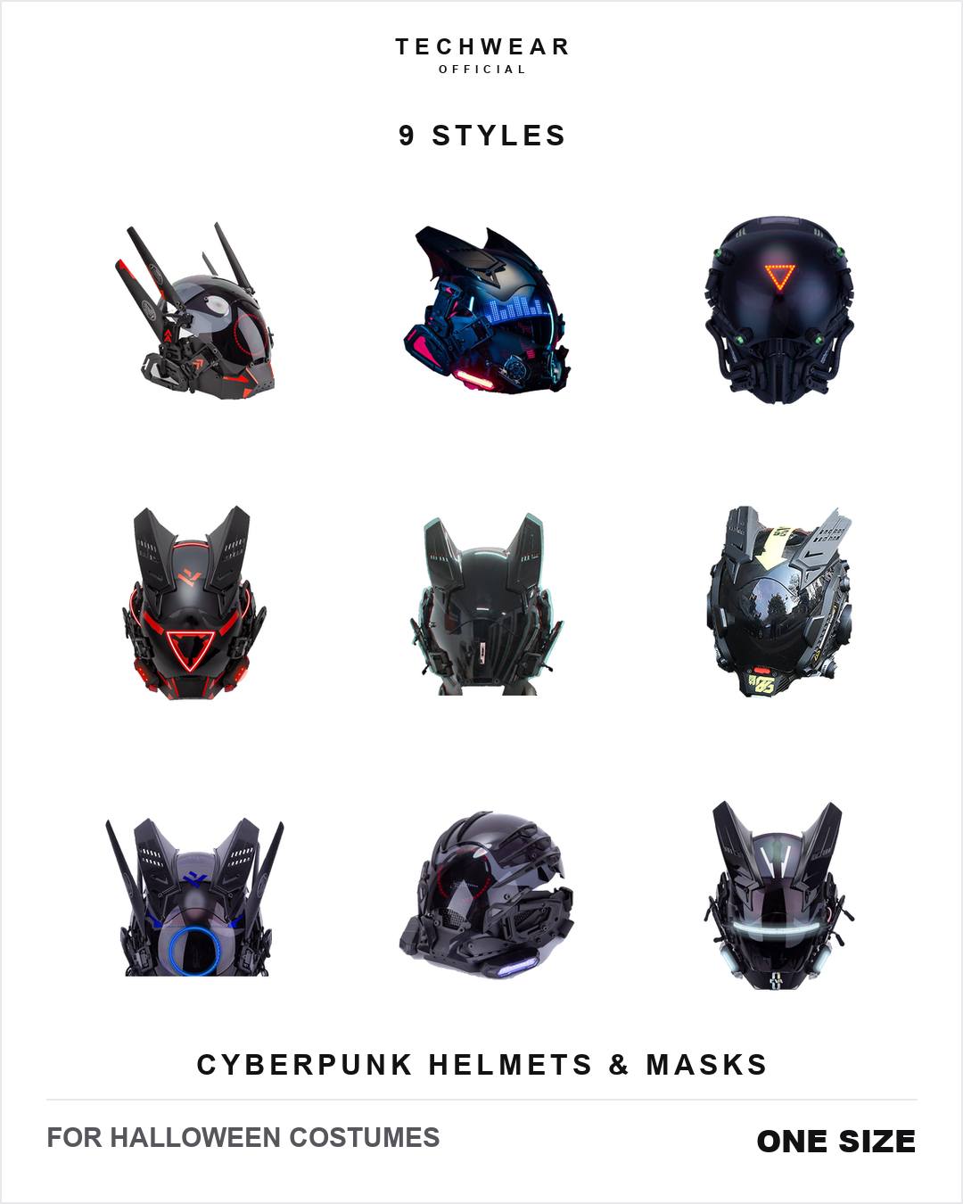 Nine faces for Halloween