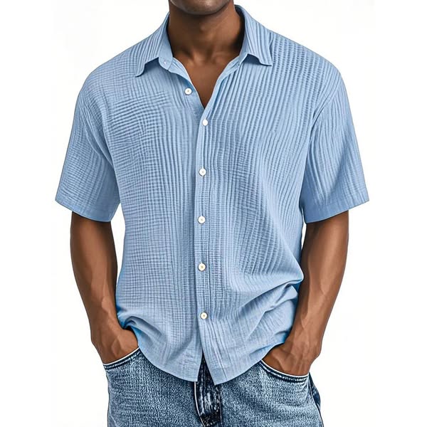Men's Crinkle Textured Cotton Shirt