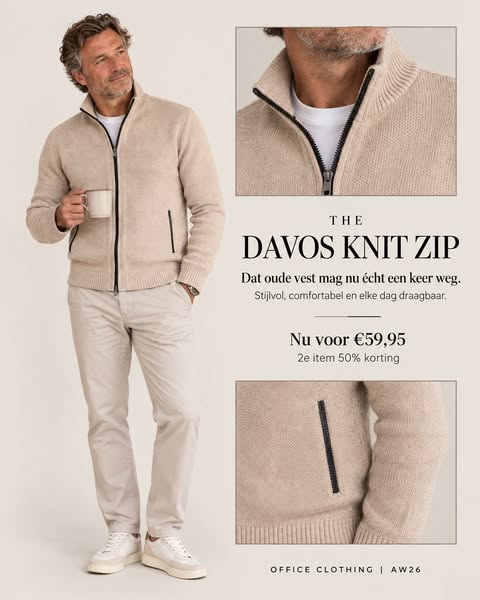 THE DAVOS KNIT ZIP | Nu €59,95