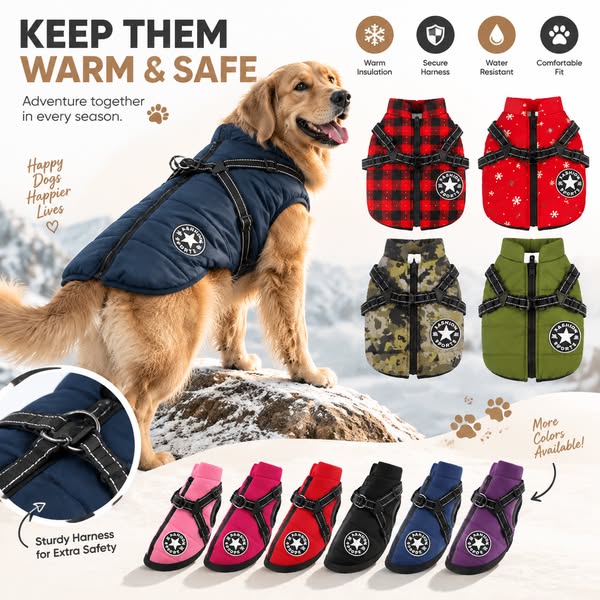 Waterproof Winter Jacket with Built-in Harness - Buy 2 Pcs Enjoy Free Shipping!